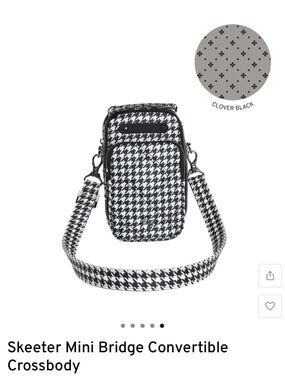 lug Skeeter Mini Bridge Convertible Crossbody - Black & White Houndstooth